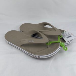 Crocs Khaki Taupe Bayaband Flip Flop Shoes Men’s US 13 Comfort Slides